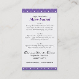 Mini Facial Instruction Card Visitekaartje