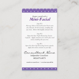 Mini Facial Instruction Card Visitekaartje