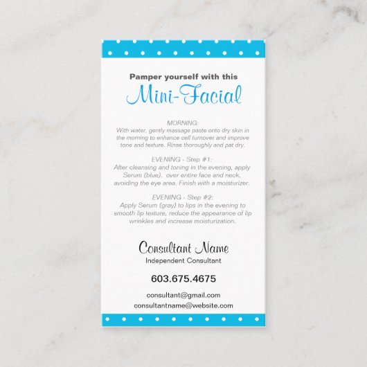 Mini-Facial-kaart Visitekaartje (Voorkant)