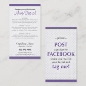 Mini-Facial-kaart Visitekaartje (Voorkant / Achterkant)