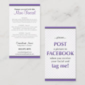 Mini-Facial-kaart Visitekaartje (Voorkant / Achterkant)