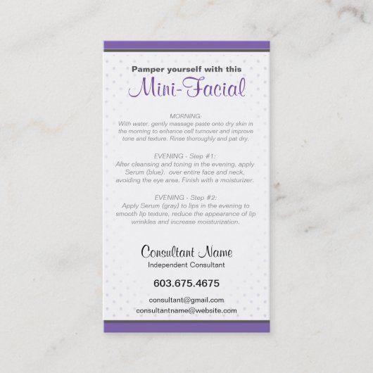 Mini-Facial-kaart Visitekaartje (Voorkant)