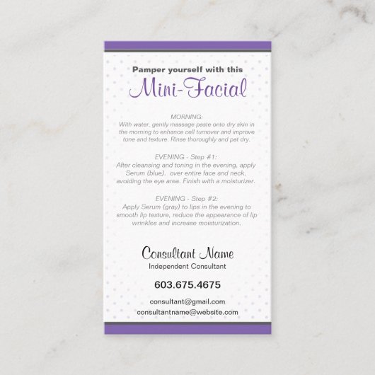 Mini-Facial-kaart Visitekaartje (Voorkant)