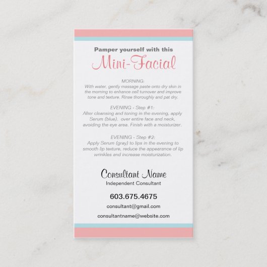 Mini-Facial-kaart Visitekaartje (Voorkant)