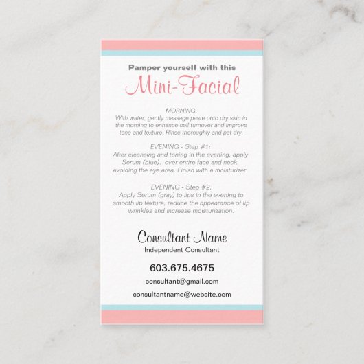 Mini-Facial-kaart Visitekaartje (Voorkant)