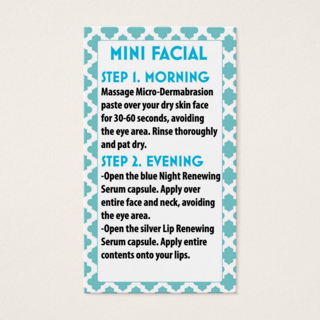 Mini Facial R +F card- R + F facial Visitekaartje (Voorkant)