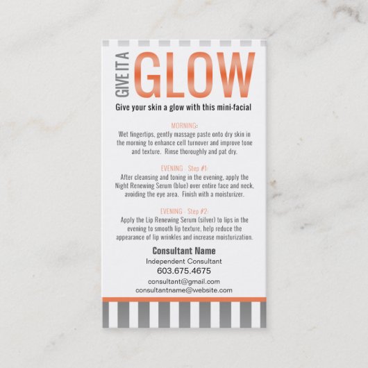 Mini-Faciale Instructiekaart - VERLIES UW HUID Visitekaartje (Voorkant)