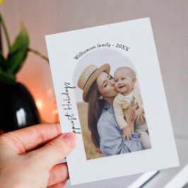 Mini familiefoto Winter Prettigste Feestdagen Notitiekaartje