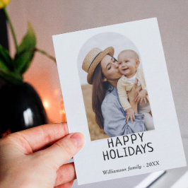 Mini familiefoto wintervakantie notitiekaartje