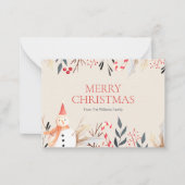 Mini  feestdag Snowman Kerstfeestdag Notitiekaartje (Voorkant)