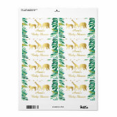 Mini flesetiket oerwoud dieren groen goud baby etiket (Full Sheet)