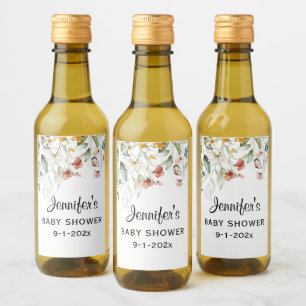 Mini Flesje Baby Shower Bloemendruppel Mini Wijn Etiket