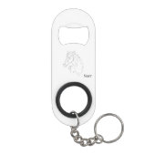 Mini flesopening met Sleutelhanger paard onderweg Mini Flessenopener (Achterkant)