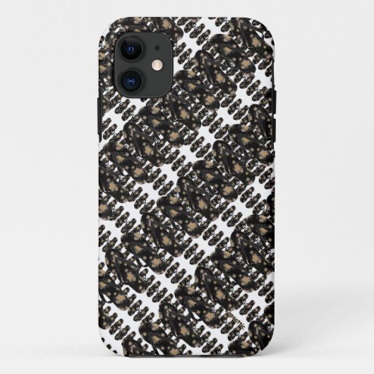 Mini Flip Flop Sandalen Patroon (zwart) Case-Mate iPhone Case (Achterkant)