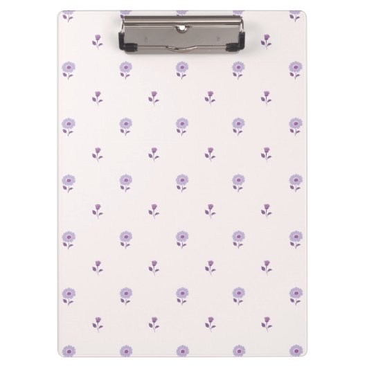 Mini Floral Focus Pastel Paarse Klembord (Voorkant)