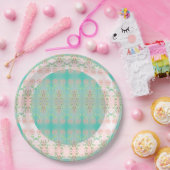 Mini Floral met Blauwgroen Papieren Bordje (Feest)