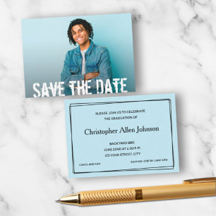 MINI-formaat 3,5 x 2,5-inch foto-Afstuderen Informatiekaartje