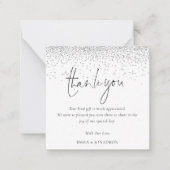 MINI FORMaat | Zilveren Glitter Foto Trouw Dankjew Notitiekaartje (Voorkant)