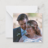 MINI FORMaat | Zilveren Glitter Foto Trouw Dankjew Notitiekaartje (Achterkant)