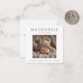 MINI Foto Nieuwe Baby Foto Persoonlijk 2-zijdig Notitiekaartje