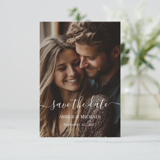 Mini fotokaart Save The Date (Staand voorkant)
