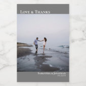 Mini foto's voor liefdesreizen en Bedankt Wijn Etiket (Enkel label)