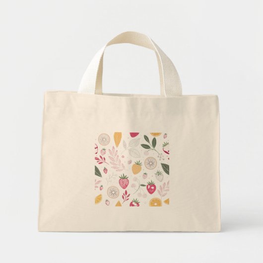 Mini Fruit Kunst Kleine Tote Tas (Voorkant)