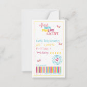 Mini Fun Tooth Fairy Receipt met een Schattige rij Notitiekaartje (Voorkant)