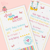 Mini Fun Tooth Fairy Receipt met een Schattige rij Notitiekaartje