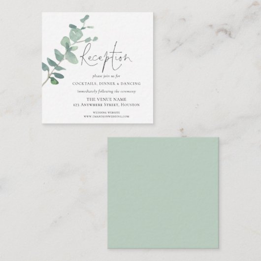 MINI | Gegevens over het ontvangen van eucalyptus  Informatiekaartje (Voorkant / Achterkant)