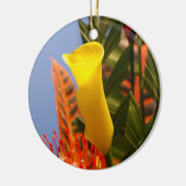mini-gele dwerg keramisch ornament (Links)
