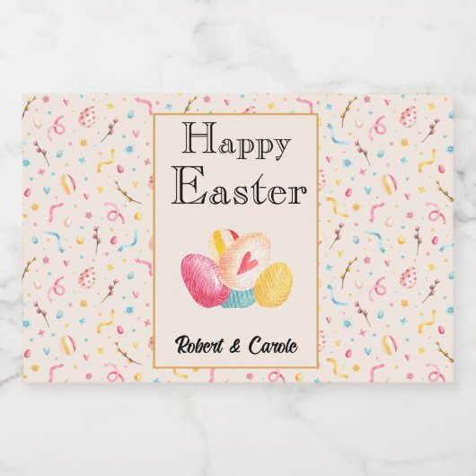 Mini Gelukkig of Gezegend Pasen (10) Mini Likeurfles Etiket (Enkel label)