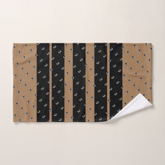 Mini Geo Zwart Bruine Strepen Bad Handdoek (Handdoek)