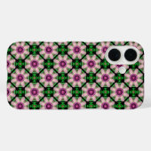 Mini geometrische bloem in groen en roze Case-Mate iPhone case (Achterkant (horizontaal))