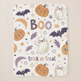 Mini Ghost & Pumpkin Sherpa Deken – Kleine Maat