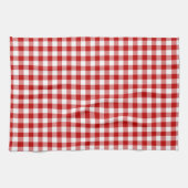 Mini Gingham Check Red White Patroon Theedoek (Horizontaal)