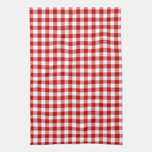 Mini Gingham Check Red White Patroon Theedoek (Verticaal)