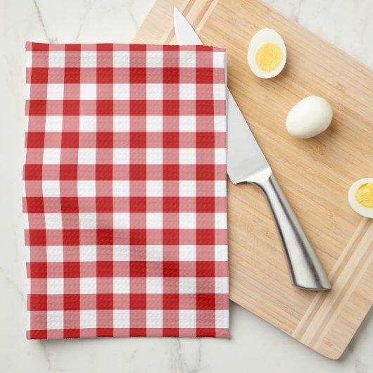 Mini Gingham Geruit Rood Wit Schotlandse Ruit Patr Theedoek (Quarter Fold)