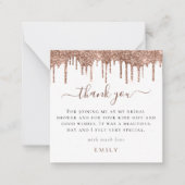 MINI Glitter Drip Foto Vrijgezellenfeest Dank u we Notitiekaartje (Voorkant)