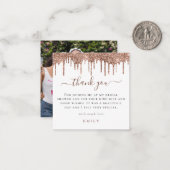 MINI Glitter Drip Foto Vrijgezellenfeest Dank u we Notitiekaartje (Voorkant / Achterkant in situ)