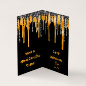 MINI Glitter Oranje Happy Halloween Classroom Kaar Visitekaartje (Binnen)