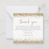 MINI Gold Glitter Foto 40u bedankt Notitiekaartje (Voorkant)