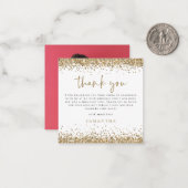 MINI Gold Glitter Foto 50ste Hartelijk dank Notitiekaartje (Voorkant / Achterkant in situ)