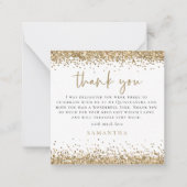 MINI Gold Glitter Foto Quinceañera Hartelijk dank Notitiekaartje (Voorkant)
