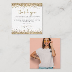 MINI Gold Glitter Foto Sweet Sixteen Hartelijk dan Notitiekaartje