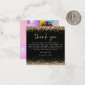 MINI Gold Glitter Photo 21st Black Hartelijk dank Notitiekaartje (Voorkant / Achterkant in situ)