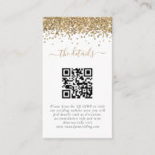 Mini Gold Glitter QR-code Weddenschap - Gegevens Informatiekaartje (Voorkant)