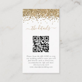 Mini Gold Glitter QR-code Weddenschap - Gegevens Informatiekaartje