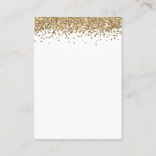 Mini Gold Glitter QR Code Weddenschap RSVP Informatiekaartje (Achterkant)