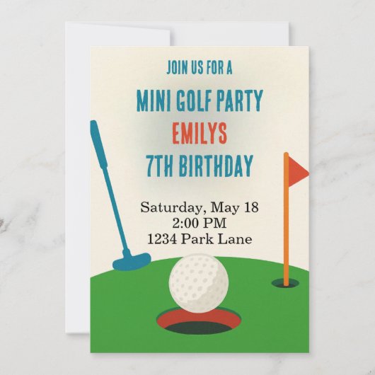 Mini Gold Party Birthy Kaart (Voorkant)
